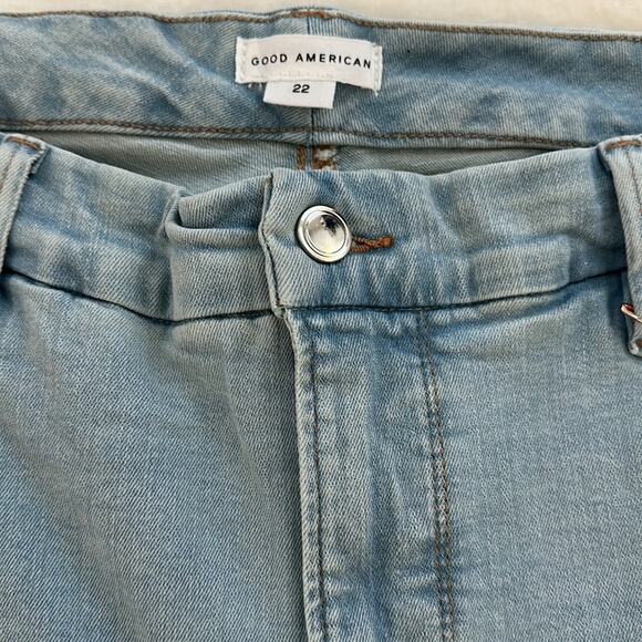 Good American Good Legs Crop Mini Boot Denim Jeans Indigo NEW Size 22 - Picture 8 of 16